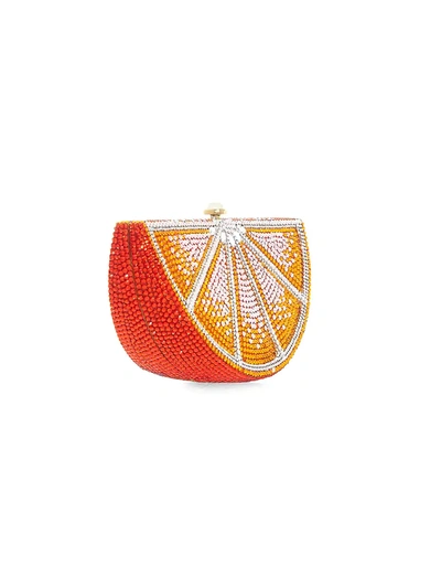 Shop Judith Leiber Women's Slice Orange Crystal Clutch