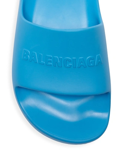 Shop Balenciaga Women's Mono Logo Platform Pool Slides In Black