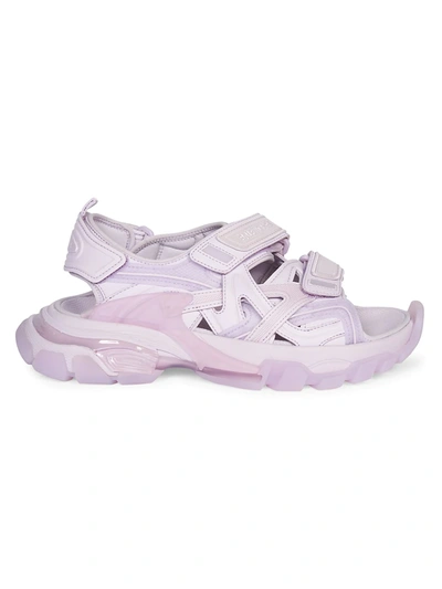 Shop Balenciaga Track Clear Sole Sport Sandals In Lilac