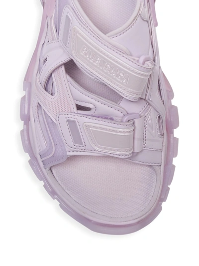 Shop Balenciaga Track Clear Sole Sport Sandals In Lilac