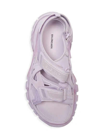 Shop Balenciaga Track Clear Sole Sport Sandals In Lilac