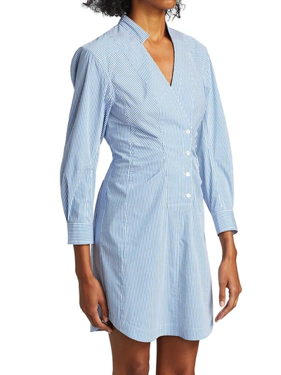 Shop Derek Lam 10 Crosby Women's Beverly Stripe Shirtdress In Blue White