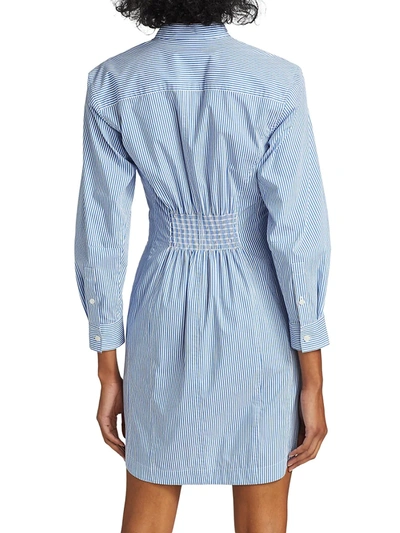 Shop Derek Lam 10 Crosby Women's Beverly Stripe Shirtdress In Blue White