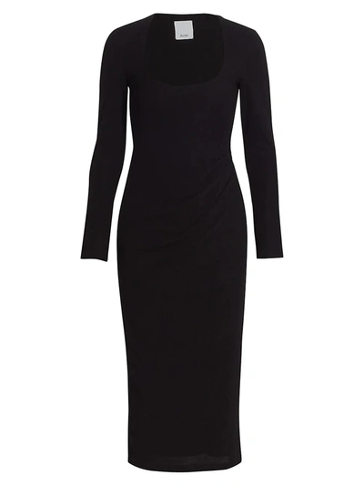 Shop Acler Highfield Midi Dress In Black