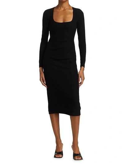 Shop Acler Highfield Midi Dress In Black