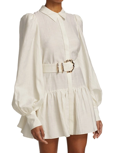 Shop Acler Women's Sherwood Belted Shirtdress In Ivory