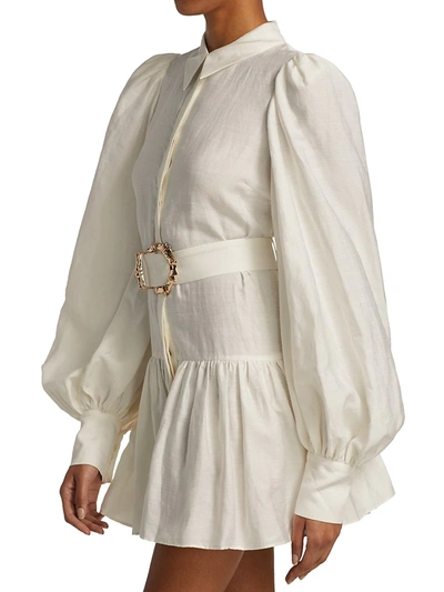 Shop Acler Women's Sherwood Belted Shirtdress In Ivory