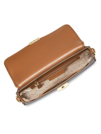 Shop Michael Michael Kors Small Bradshaw Logo-print Shoulder Bag In Brown Acorn