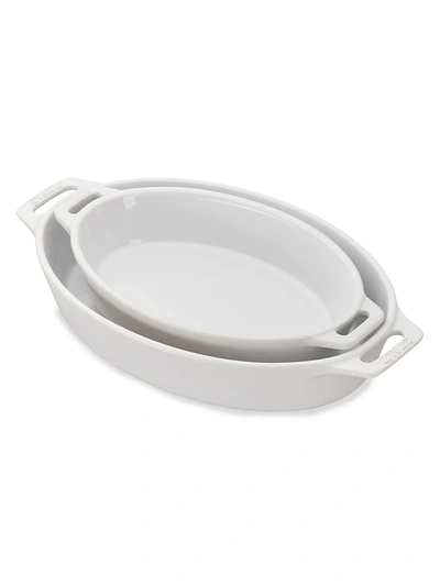 Shop Staub 2-piece Oval Baking Dish Set In White