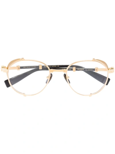 Shop Balmain Eyewear Bpx110a52 Round-frame Glasses In Gold