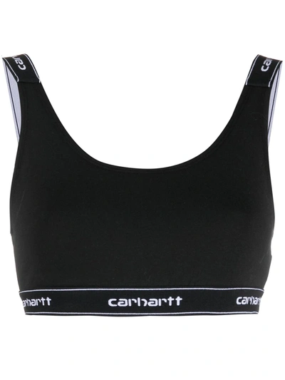 Shop Carhartt Logo-strap Cropped Top In Black