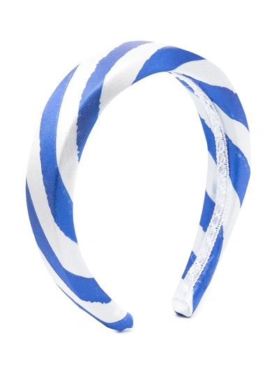 Shop Mi Mi Sol Stripe-print Hair Band In Blue