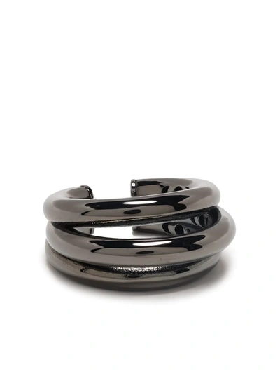 Shop Federica Tosi Small Tube Adjustable Ring In Silver