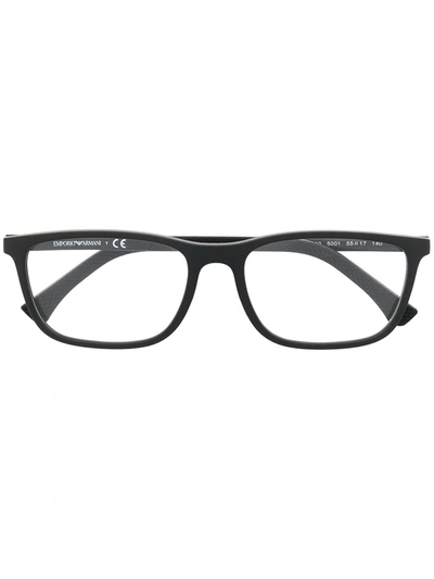 Emporio Armani Rectangle Wayfarer-frame Glasses In Black