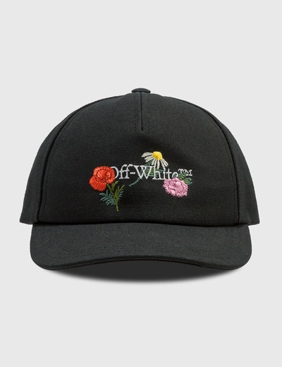 Shop Off-white Embroidered Canvas Baseball Cap In Black