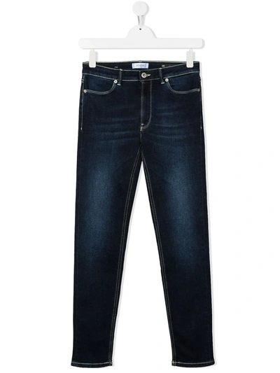 Shop Dondup Dark-wash Straight-leg Jeans In Blue