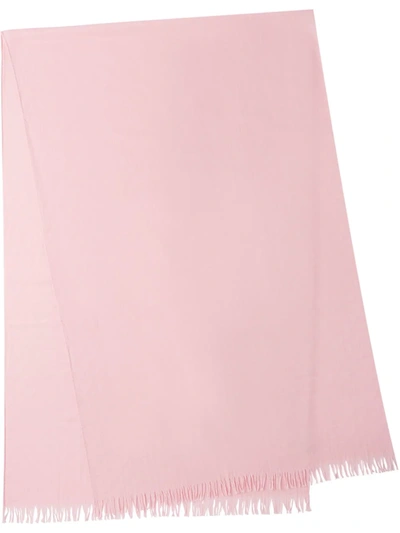 Shop Prada Triangle-jacquard Cashmere Scarf In Pink