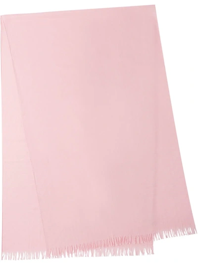 Shop Prada Jacquard Fringed Scarf In Pink