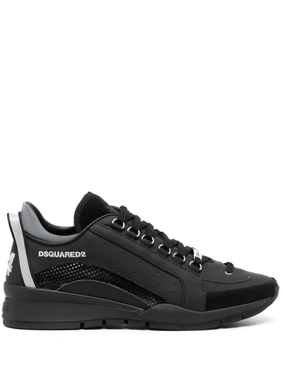 Dsquared2 Men's Shoes Leather Trainers Sneakers 551 Black | ModeSens