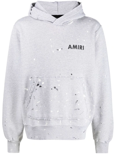 Amiri Army Paint Popover Hoody Heather Grey