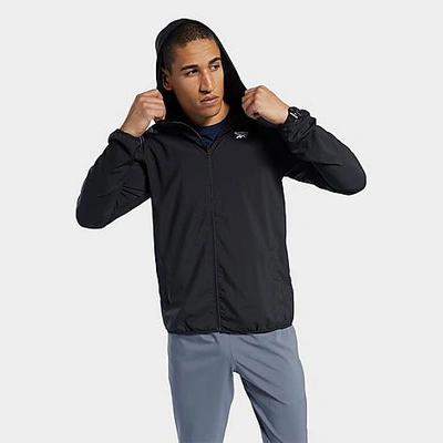 Shop Reebok Men's Training Essentials Woven Full-zip Jacket In Black