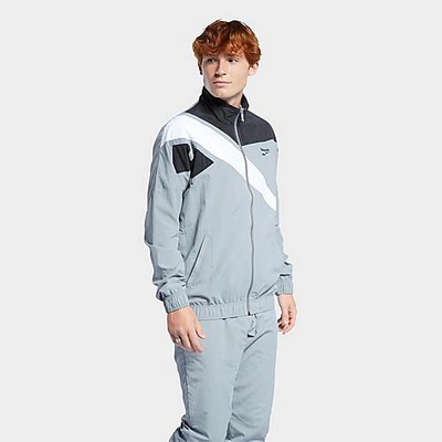 Shop Reebok Men's Classics Vector Track Jacket In Pure Grey 5