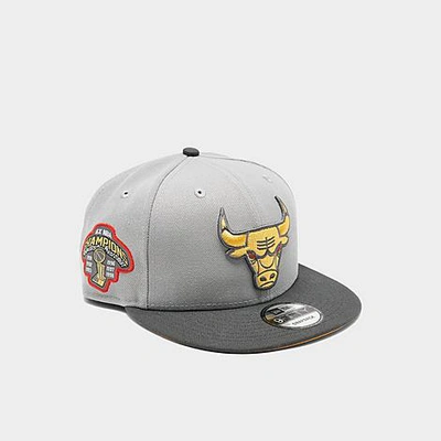 Shop New Era Chicago Bulls Nba 6x Championship 9fifty Snapback Hat In Grey