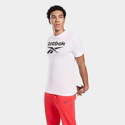 Shop Reebok Men's Graphic Series Stacked T-shirt In White