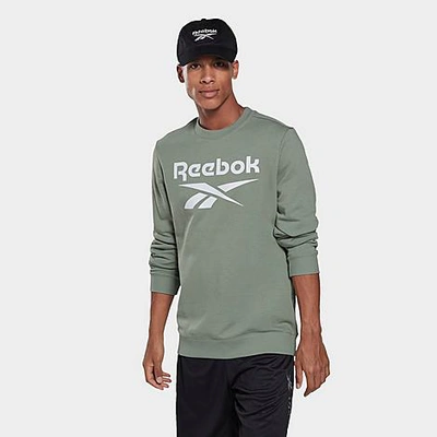 Shop Reebok Men's Identity Big Logo Crewneck Sweatshirt In Harmony Green