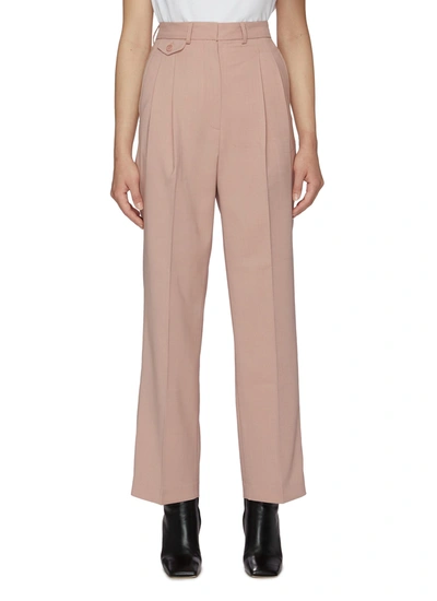 Shop The Frankie Shop 'pernille' Pleat Front Straight Leg Pants In Pink