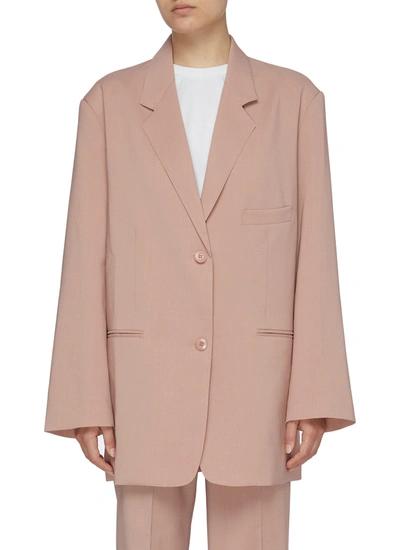 Shop The Frankie Shop Pernille' Padded Shoulder Single Breast Oversize Blazer In Pink