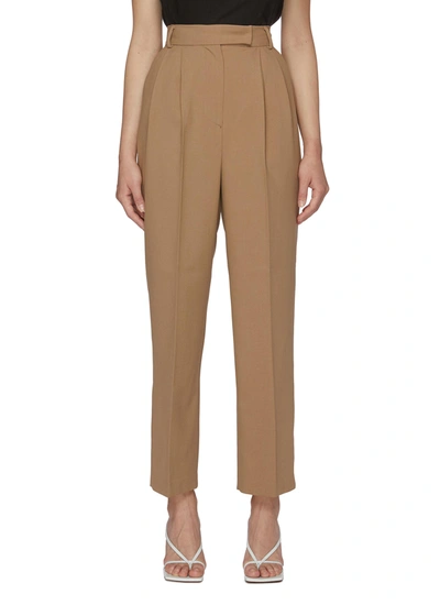 Shop The Frankie Shop 'bea' Pleat Suiting Pants In Brown