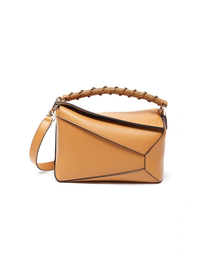 Shop Loewe Puzzle Edge' Small Leather Bag In Brown