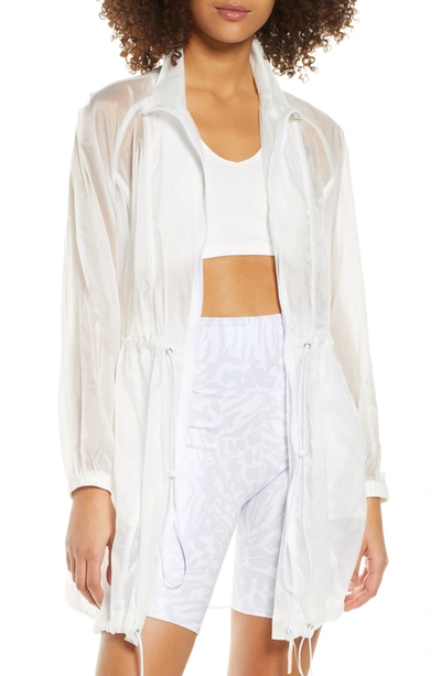 Shop Good American Corset Seam Translucent Nylon Jacket In White001