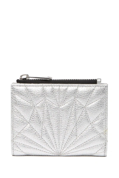 Shop Aimee Kestenberg Hamilton Bifold Quilted Wallet In Metallic Silver