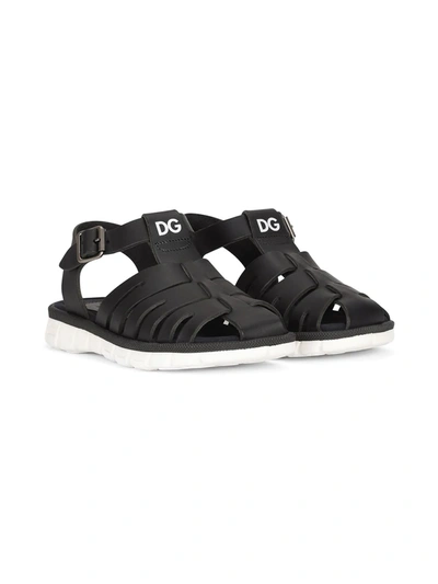 Shop Dolce & Gabbana Buckled-strap Sandals In Black
