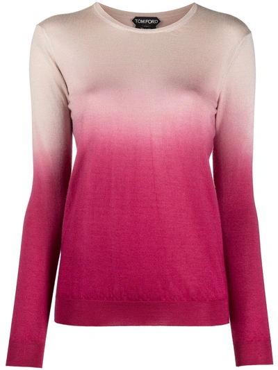 Shop Tom Ford Ombré-effect Fine Knit Jumper In Pink