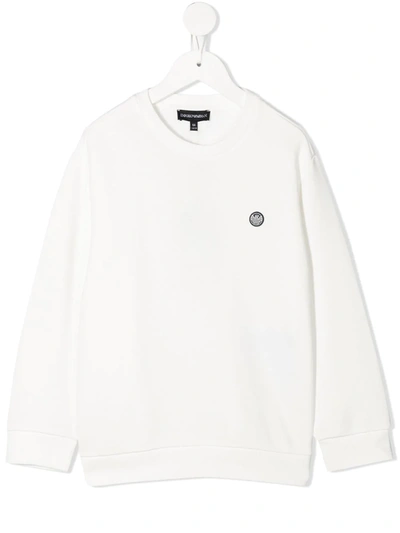 Shop Emporio Armani Logo-patch Sweatshirt In White