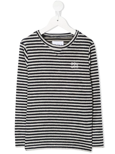 Shop Douuod Striped Long-sleeved T-shirt In Blue