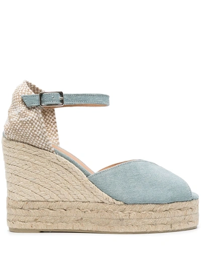 Castaã±er 110mm Bianca Wedge Espadrilles In Blue