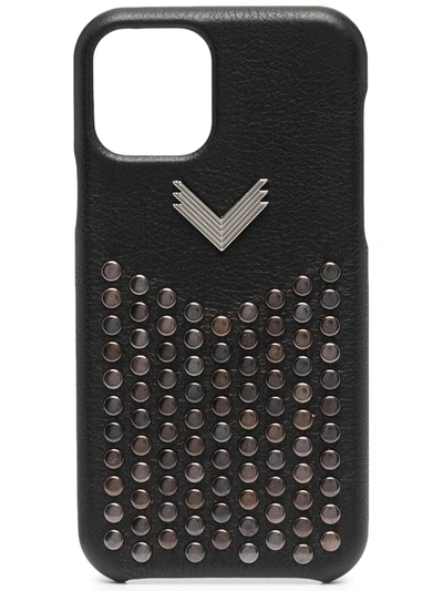 Shop Manokhi X Velante Studded Leather Iphone 11 Pro Case In Black