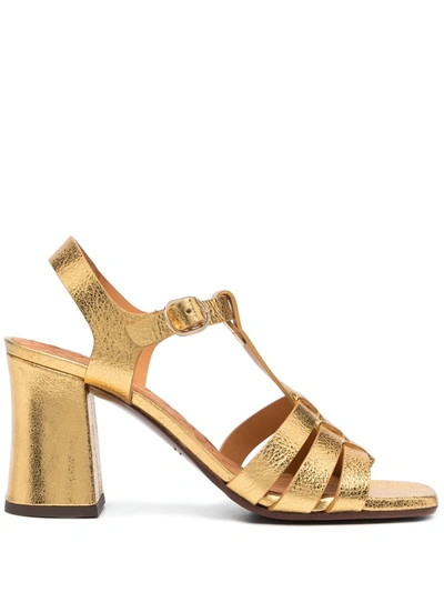Shop Chie Mihara Paxi Leather Sandals In Gold