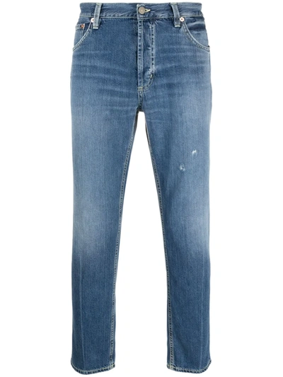 Shop Dondup Five-pocket Cropped Jeans In Blue