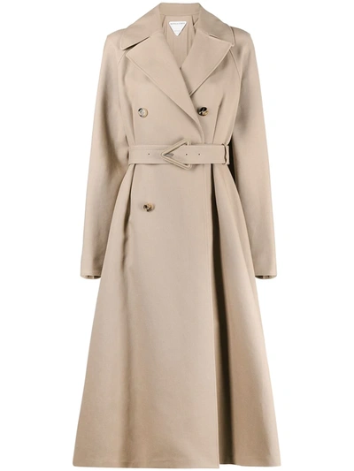 Shop Bottega Veneta Double-breasted Trench Coat In Neutrals