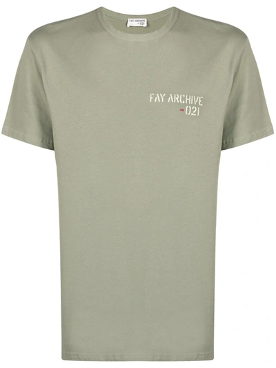 Shop Fay Logo-print Short-sleeved T-shirt In Green
