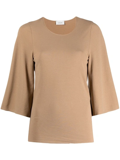 Shop Lemaire Wide-sleeve T-shirt In Neutrals