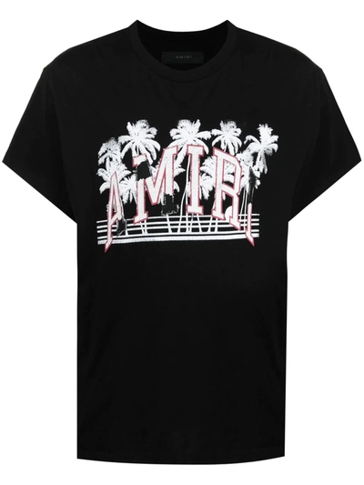 Shop Amiri Graphic-print Cotton T-shirt In Black