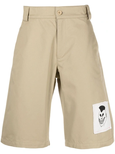 Shop Paccbet Logo-patch Shorts In Neutrals