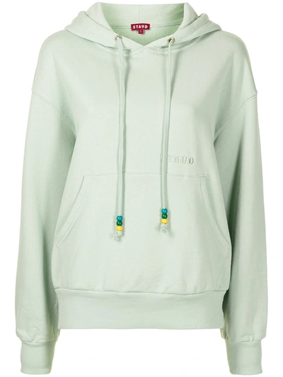 Shop Staud Embroidered Logo Hoodie In Green
