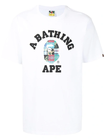 Shop A Bathing Ape Logo-print Graphic T-shirt In White